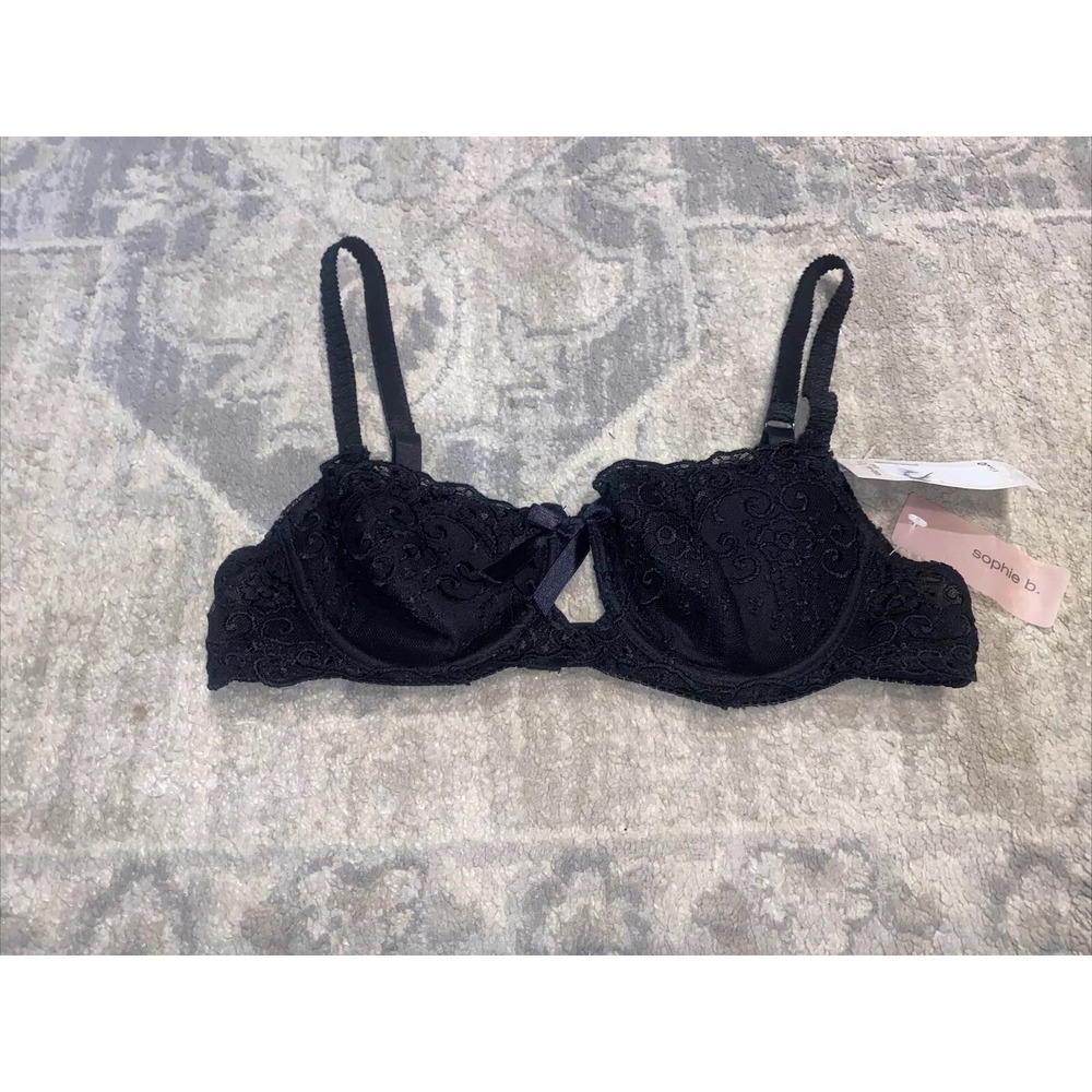 Sophie B. Push-up Demi Black Bra, 34B‎ New